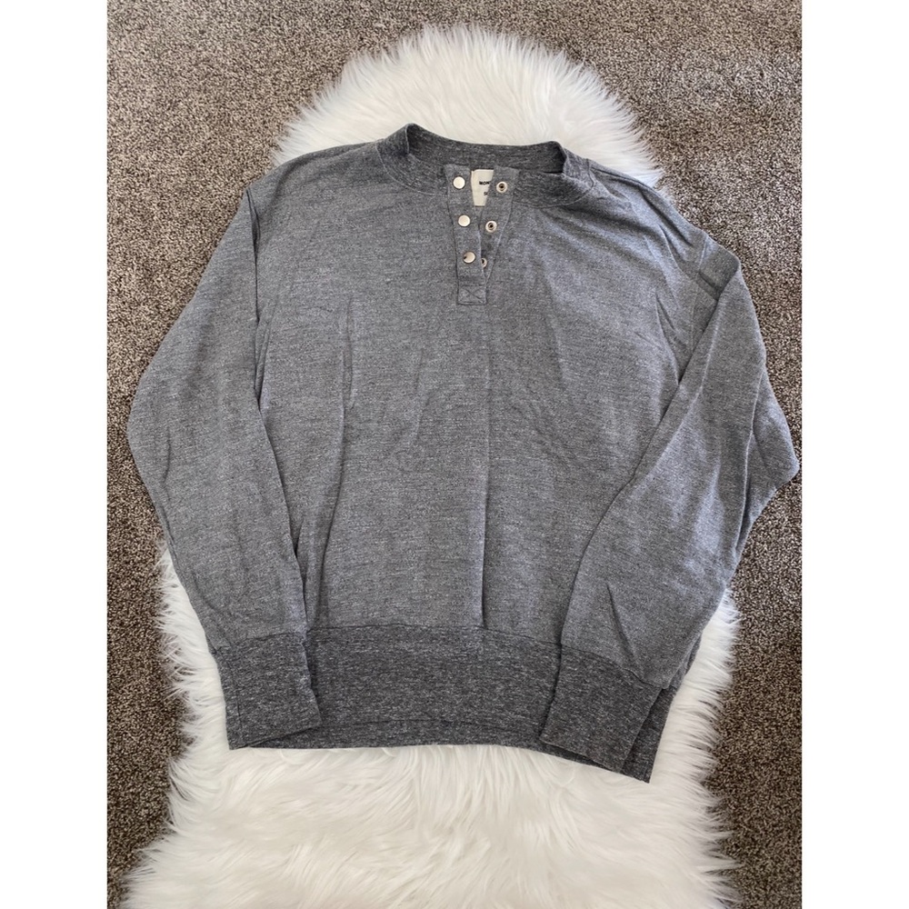 Monrow X SoulCycle Collab Throw on Henley Sweatershirt